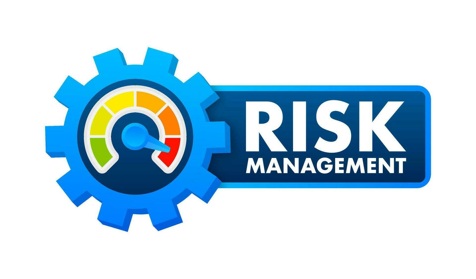 Risks management icon, label. Vector stock illustration