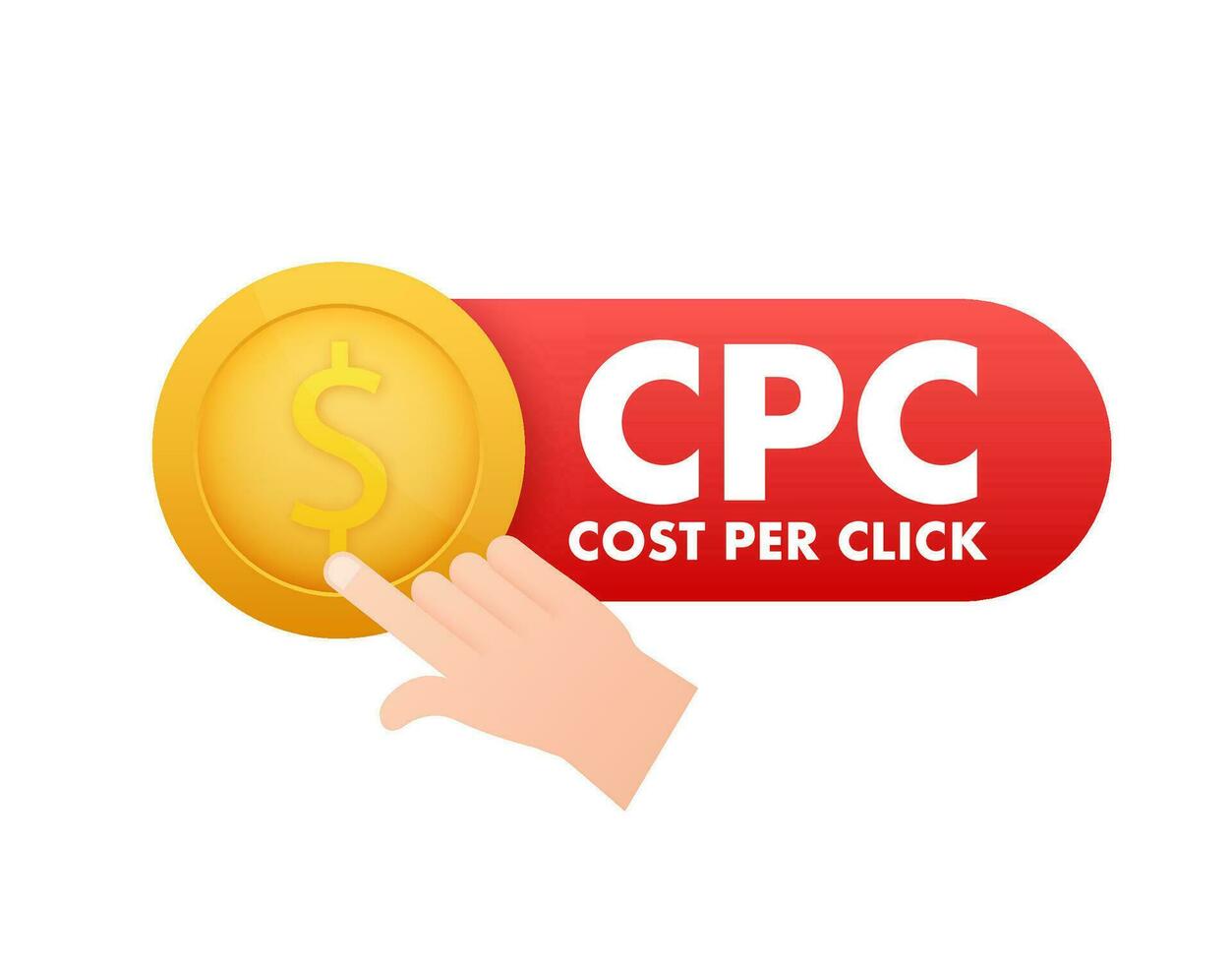 Cost per click, great design for any purposes. 3d advertising. Social media marketing. vector