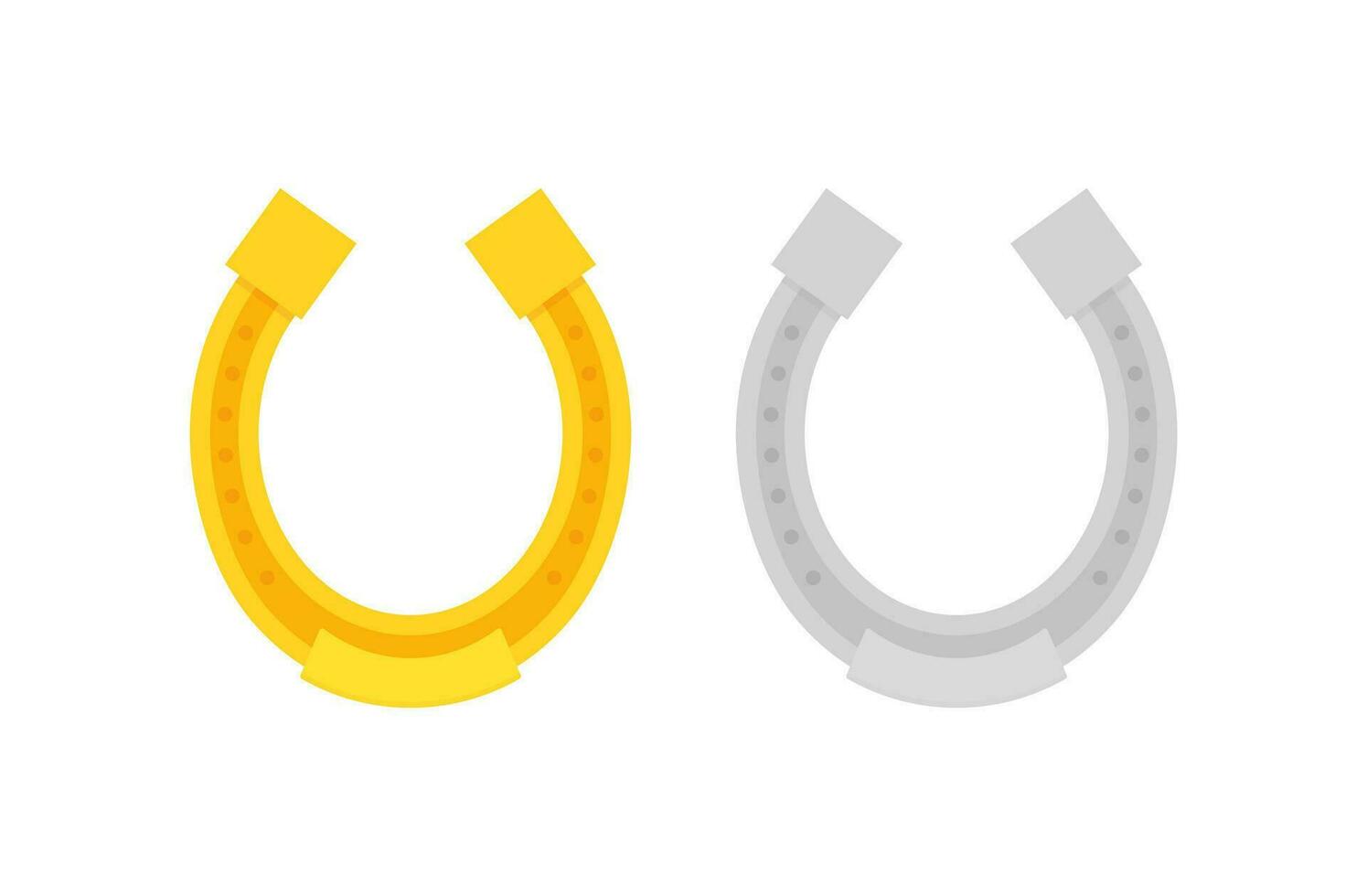 Golden horseshoe icon. Good luck sign. Vector stock illustration