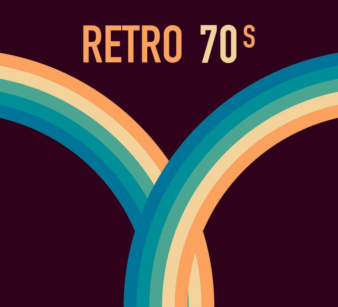 70s, 1970 abstract vector stock retro lines background. Vector illustration.