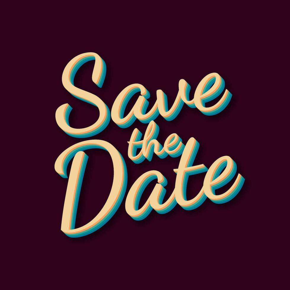 Save the date. Retro sign. Flat vector stock illustrations on white background