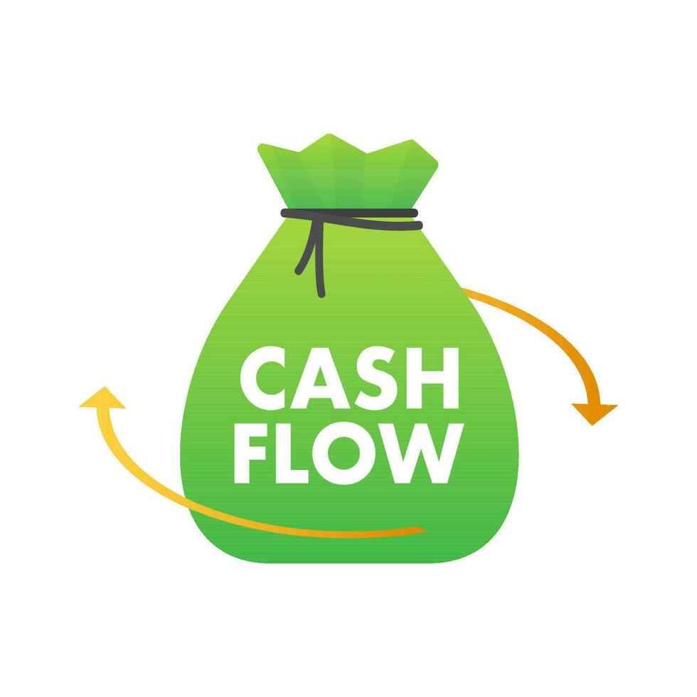 Cash flow. Dollar bill. Investment fund flow. Currency exchange. Vector stock illustration