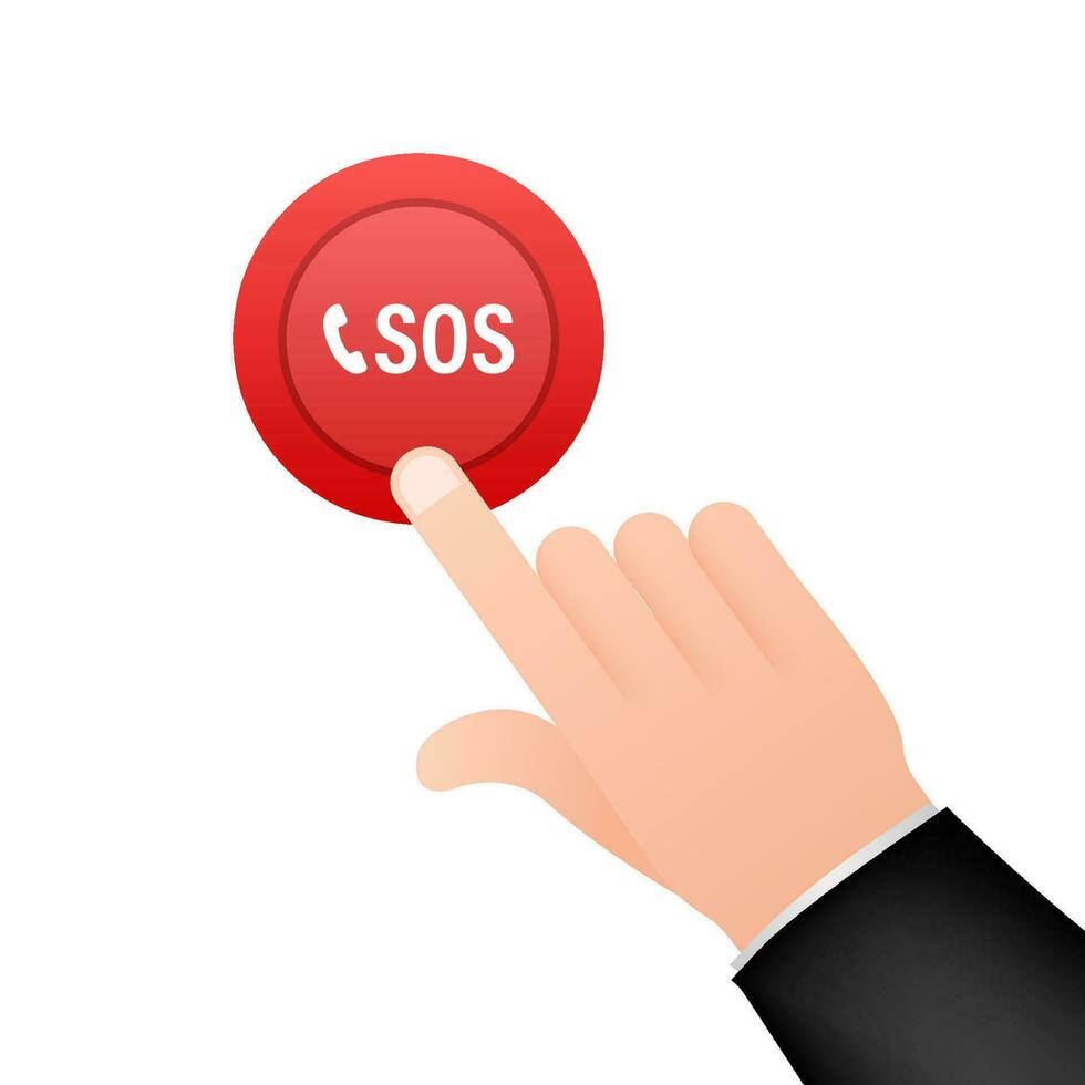 SOS emergency call. 911 calling. A cry for help. Vector stock illustration