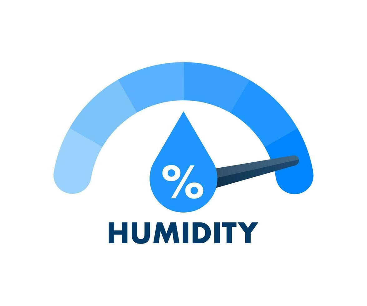 Humidity weather sensor. Water level, rate. Vector stock illustration.