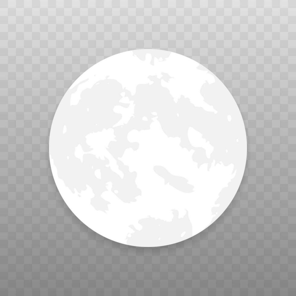 Planet in Space. Realistic moon. Vector stock illustration