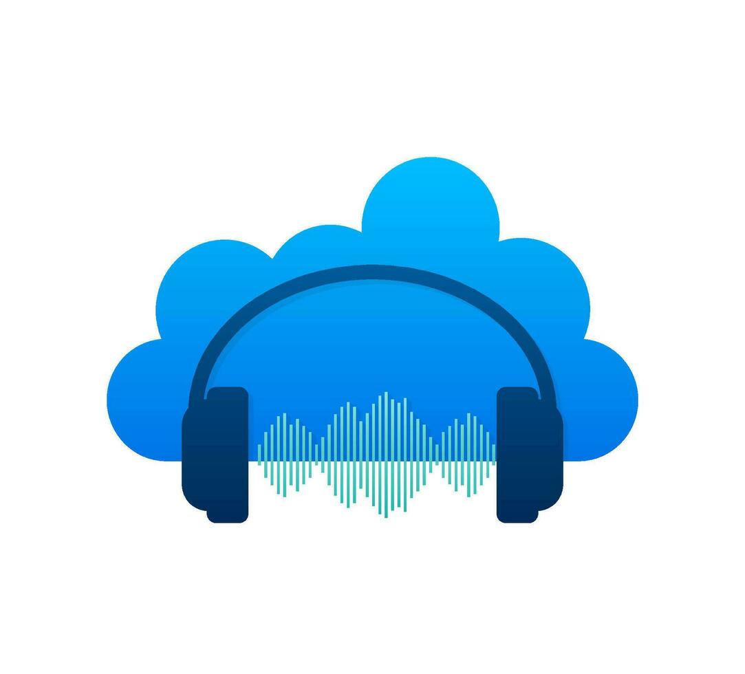 Download music line icon for web, mobile and infographics. Flat design. Cloud storage icon. Data storage. vector