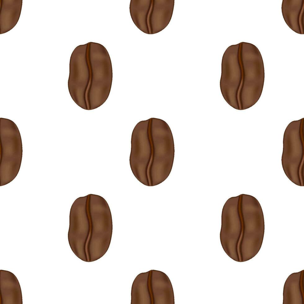Vector icon coffee bean for cafe label, packing and emblem. Pattern. Illustration in cartoon style