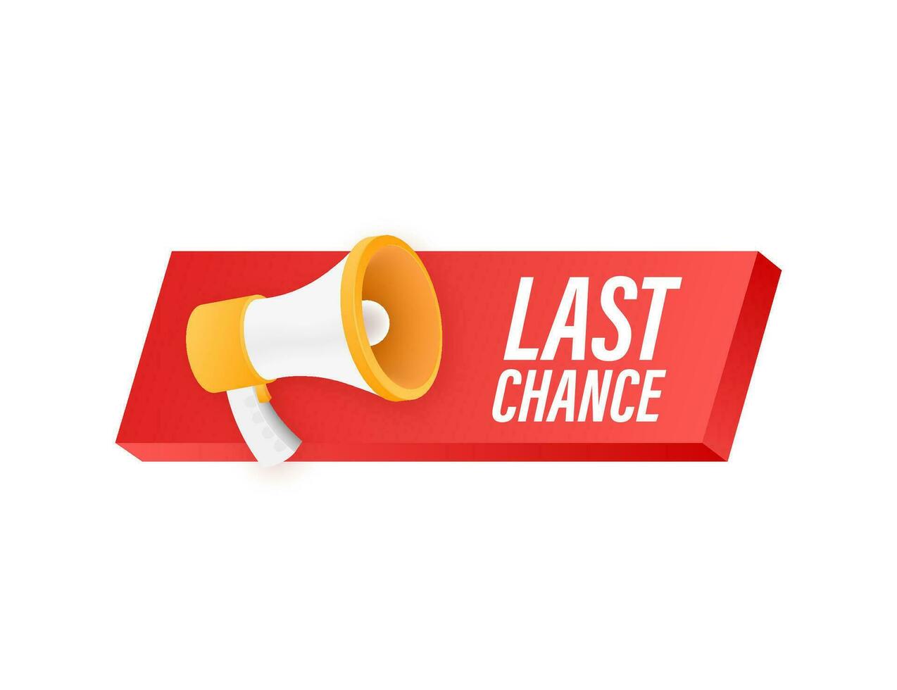Megaphone banner, business concept with text last chance. Vector illustration.