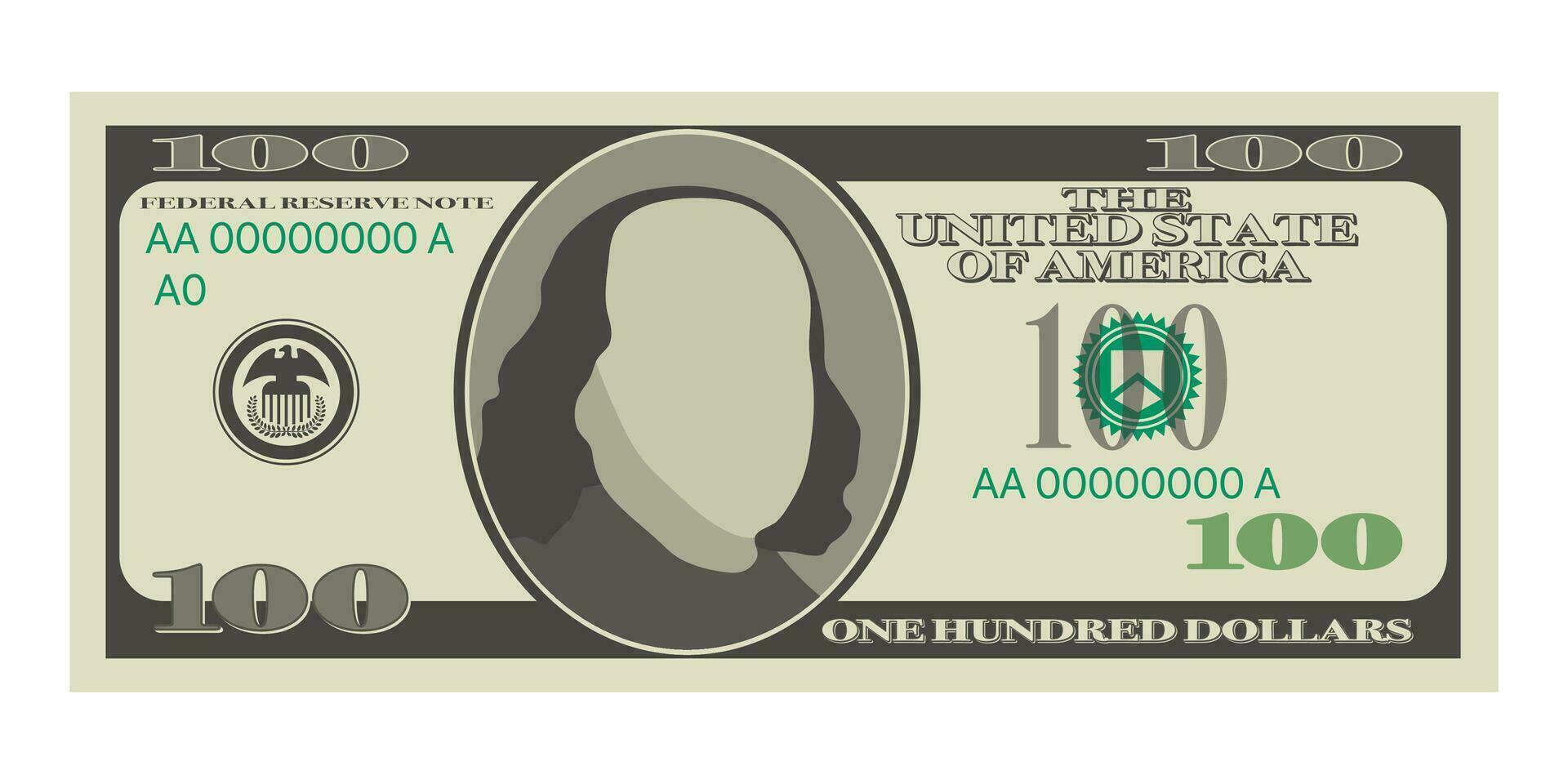 cien dólar cuenta en blanco antecedentes. dinero. vector valores ilustración