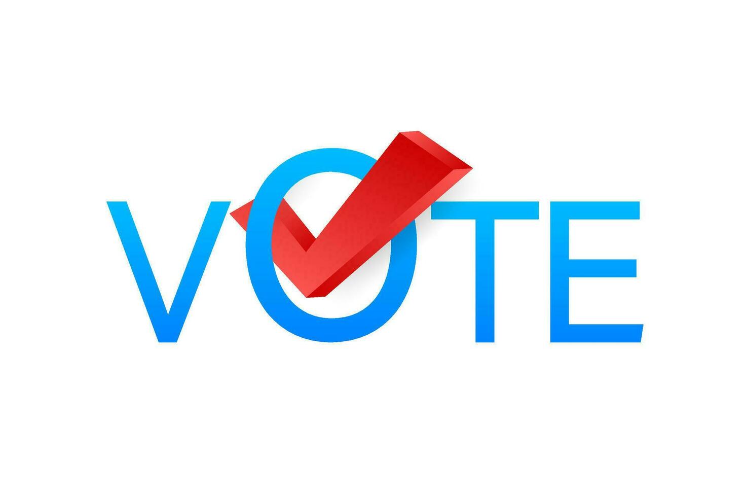 Vote symbols. Check mark icon. Vote label on white background. Vector stock illustration