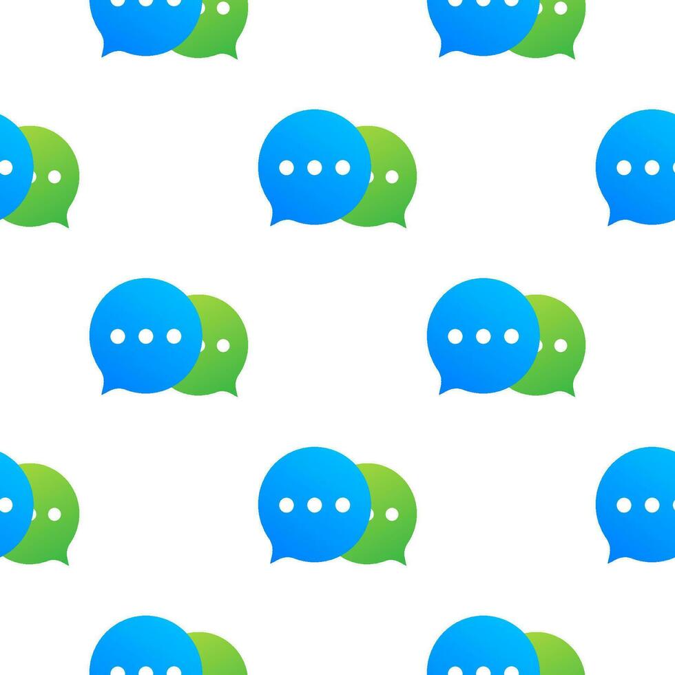 Live chat speech bubbles pattern. Blue chat bubbles pattern. Vector stock illustration
