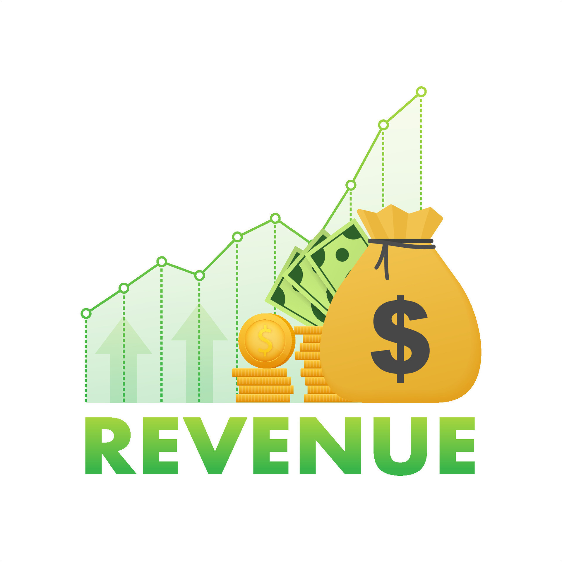 Revenue Growth Increasing Graph High Interest Rate Vector Stock 