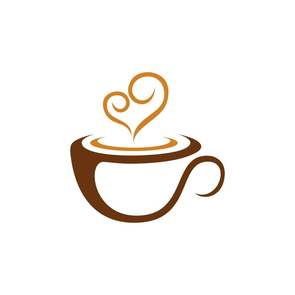 Love Coffee Shop Logo Vector Design Template