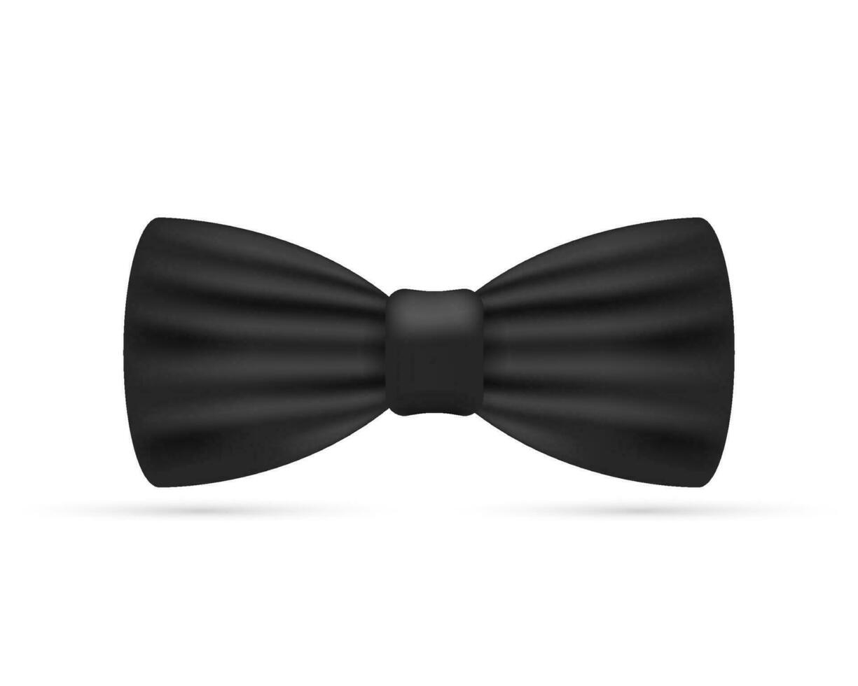 Bowtie. Black bow tie realistic vector illustration isolated on white