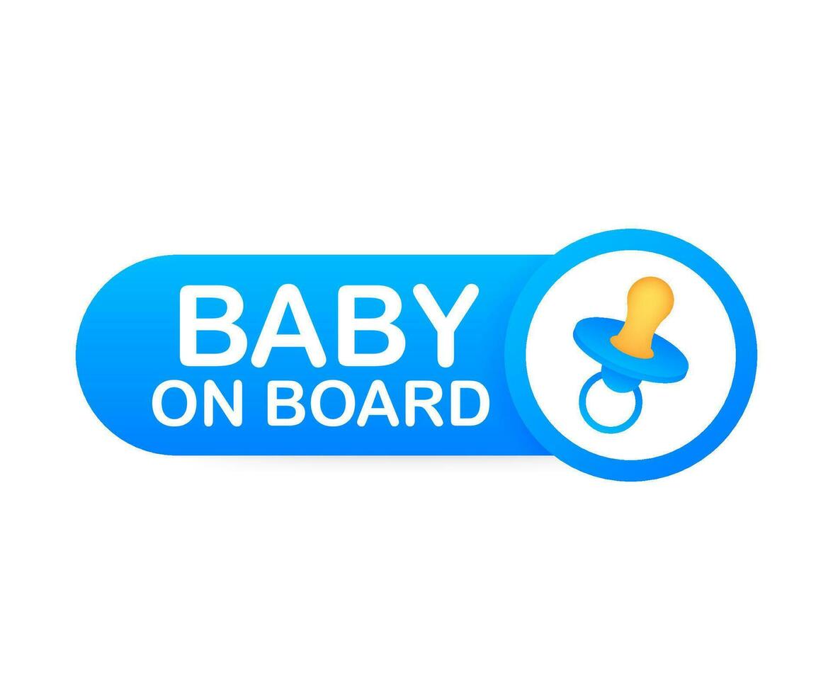 Baby on board. Warning icon. Vector stock illustration