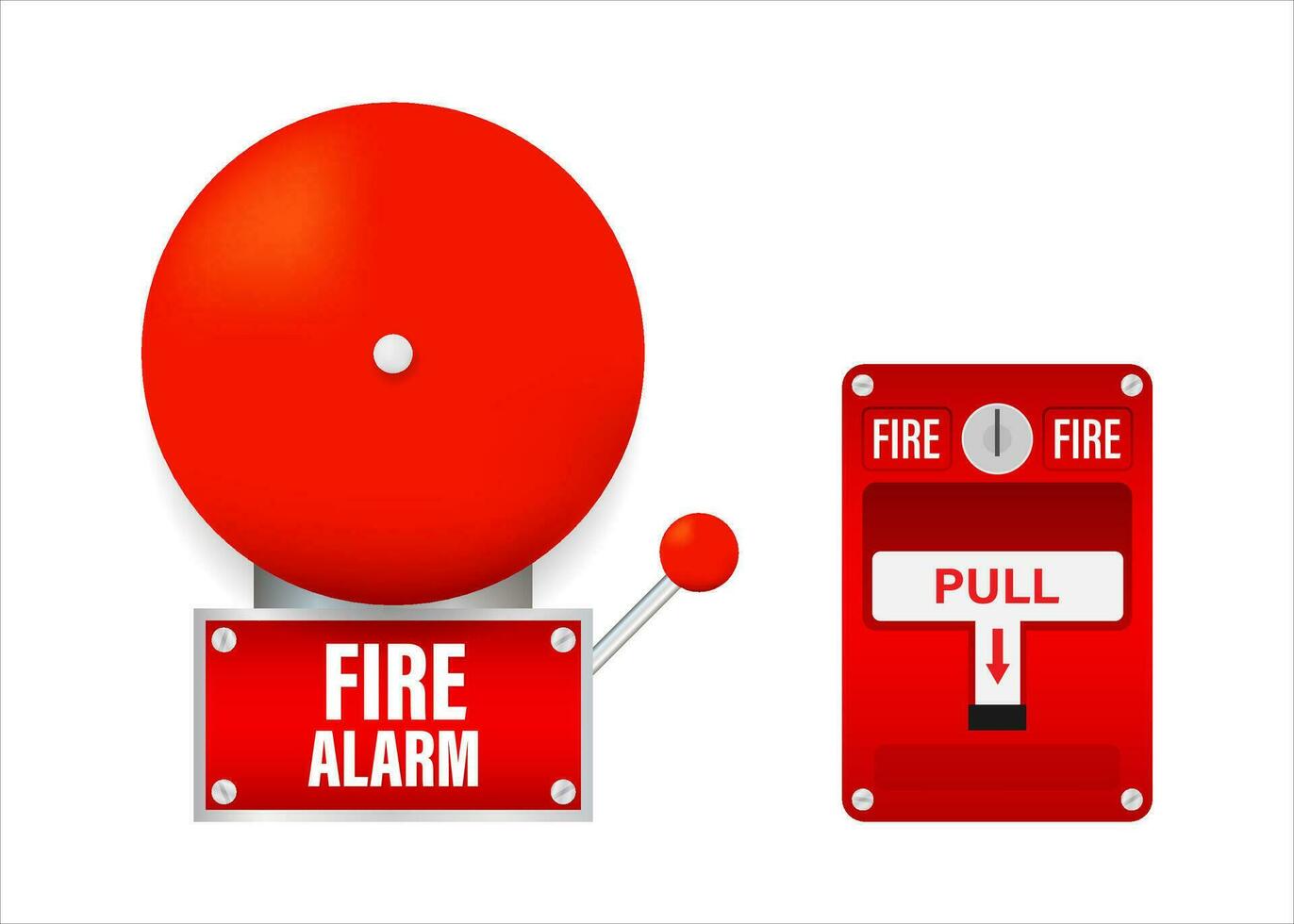 Fire alarm system. Fire equipment. Vector illustration