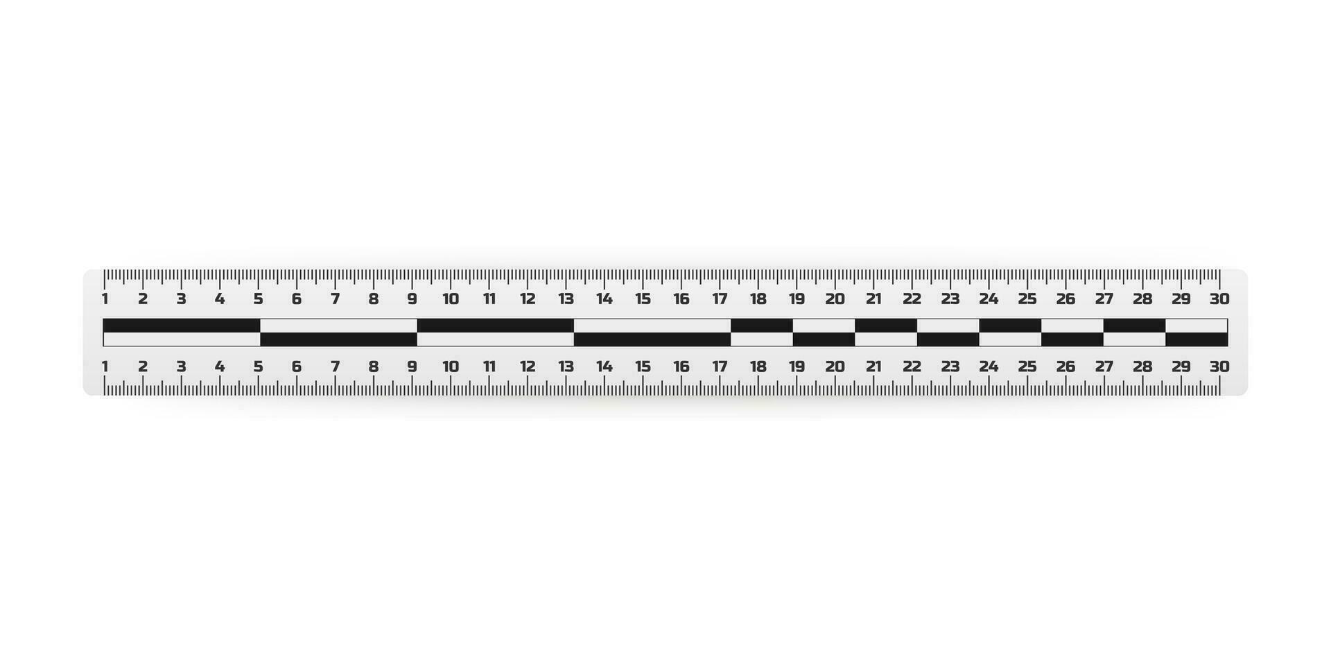 Analysis of the crime scene judicial measuring ruler, ruler lines for inspection of the crime scene. Vector stock illustration.