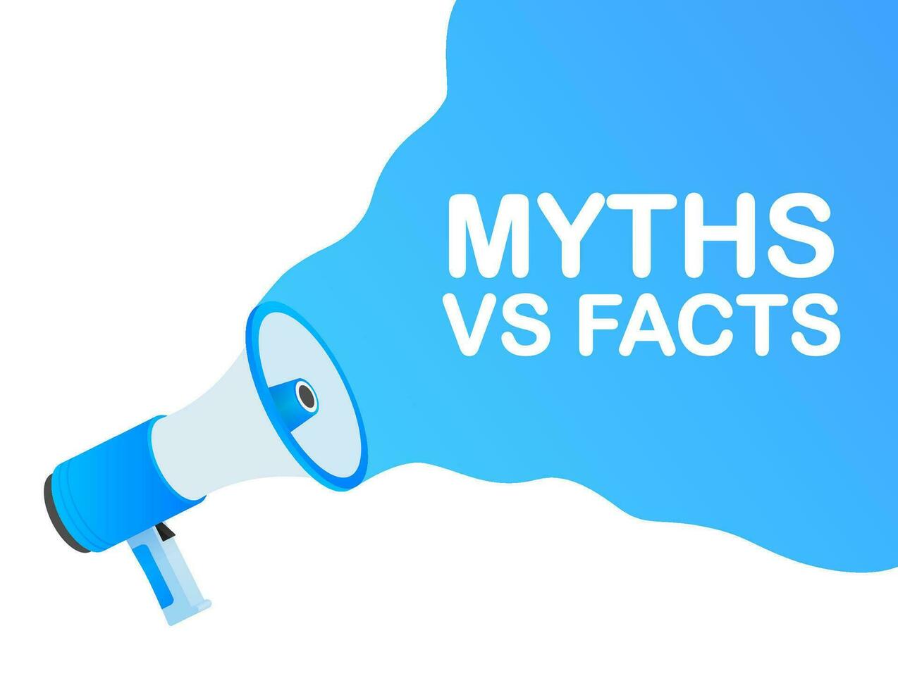 Myths vs facts. Icon on white backdrop. Versus vs background. Vector icon. White background