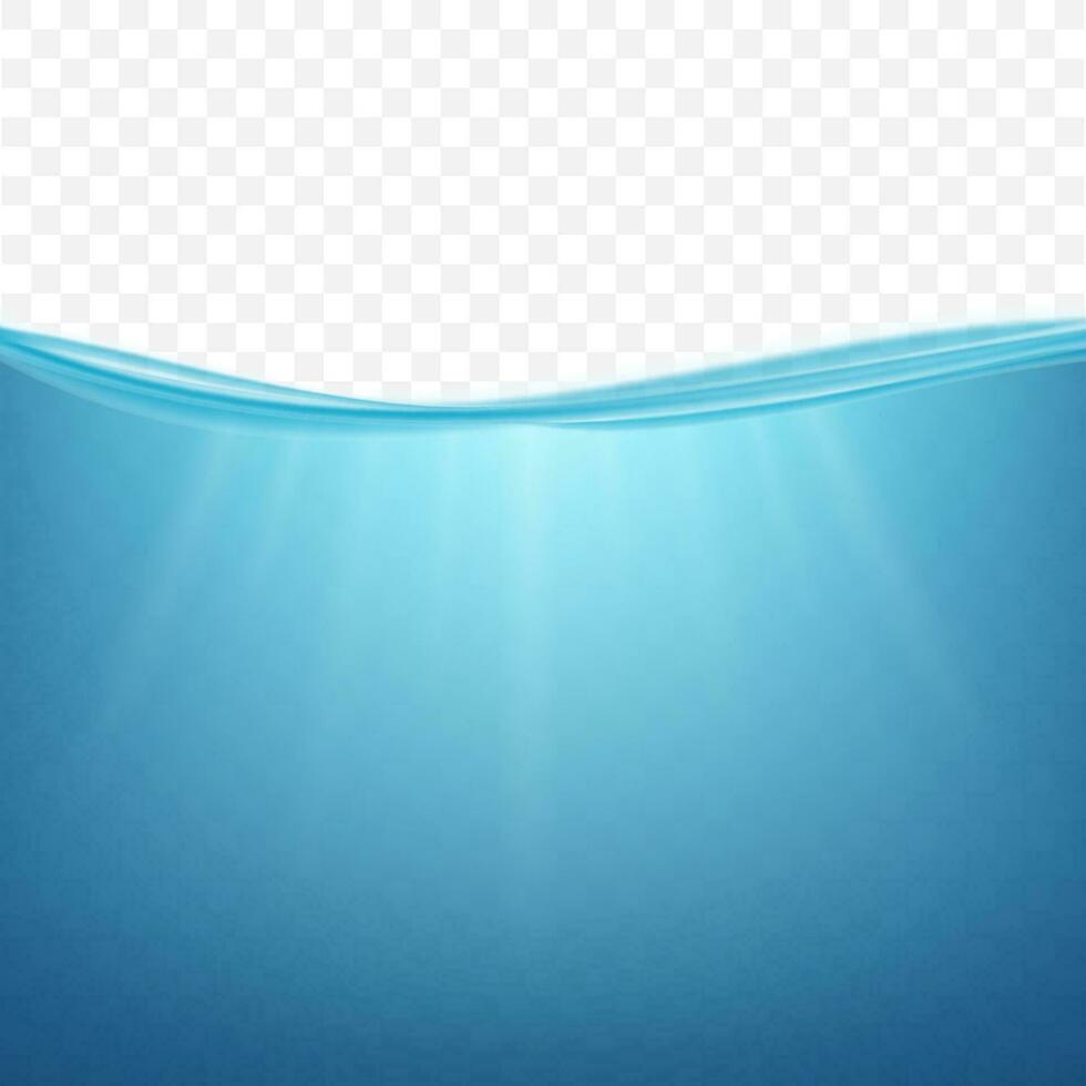 Underwater ocean. Water surface. Natural background. Vector stock illustration