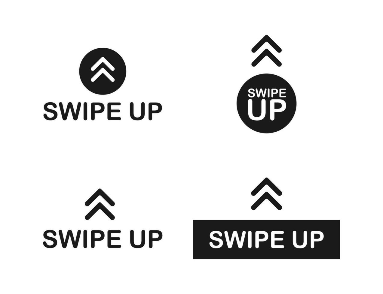 Swipe up icon set isolated on background for stories design. Vector stock illustration.