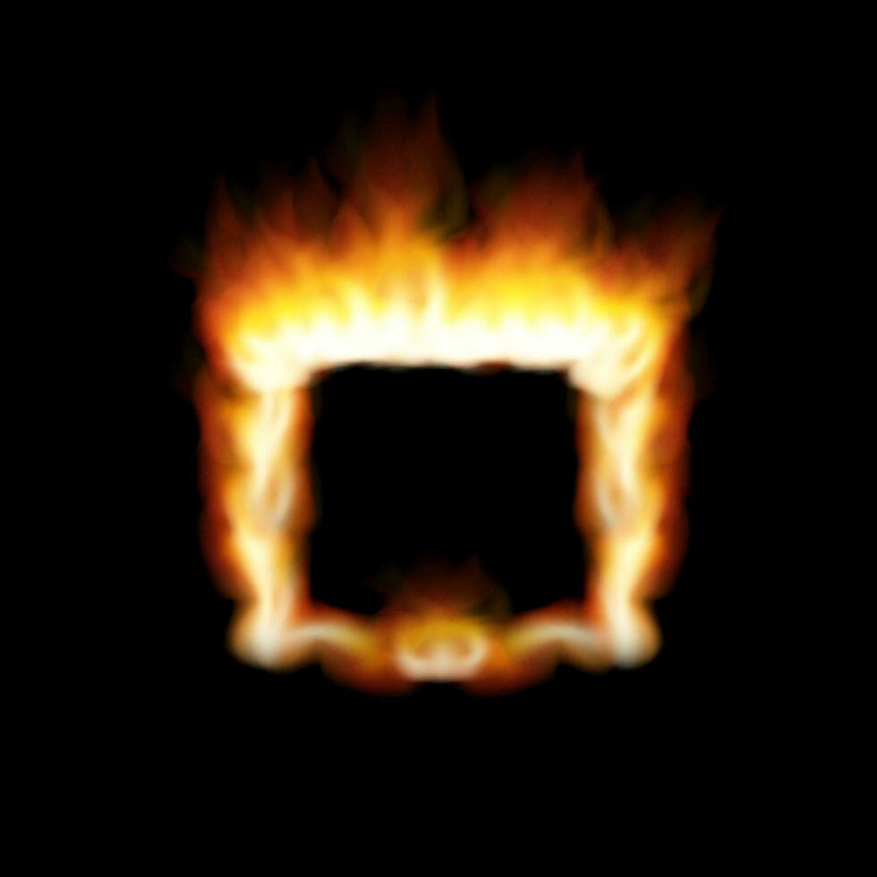 Versus screen with fire frames. Vector stock illustration.