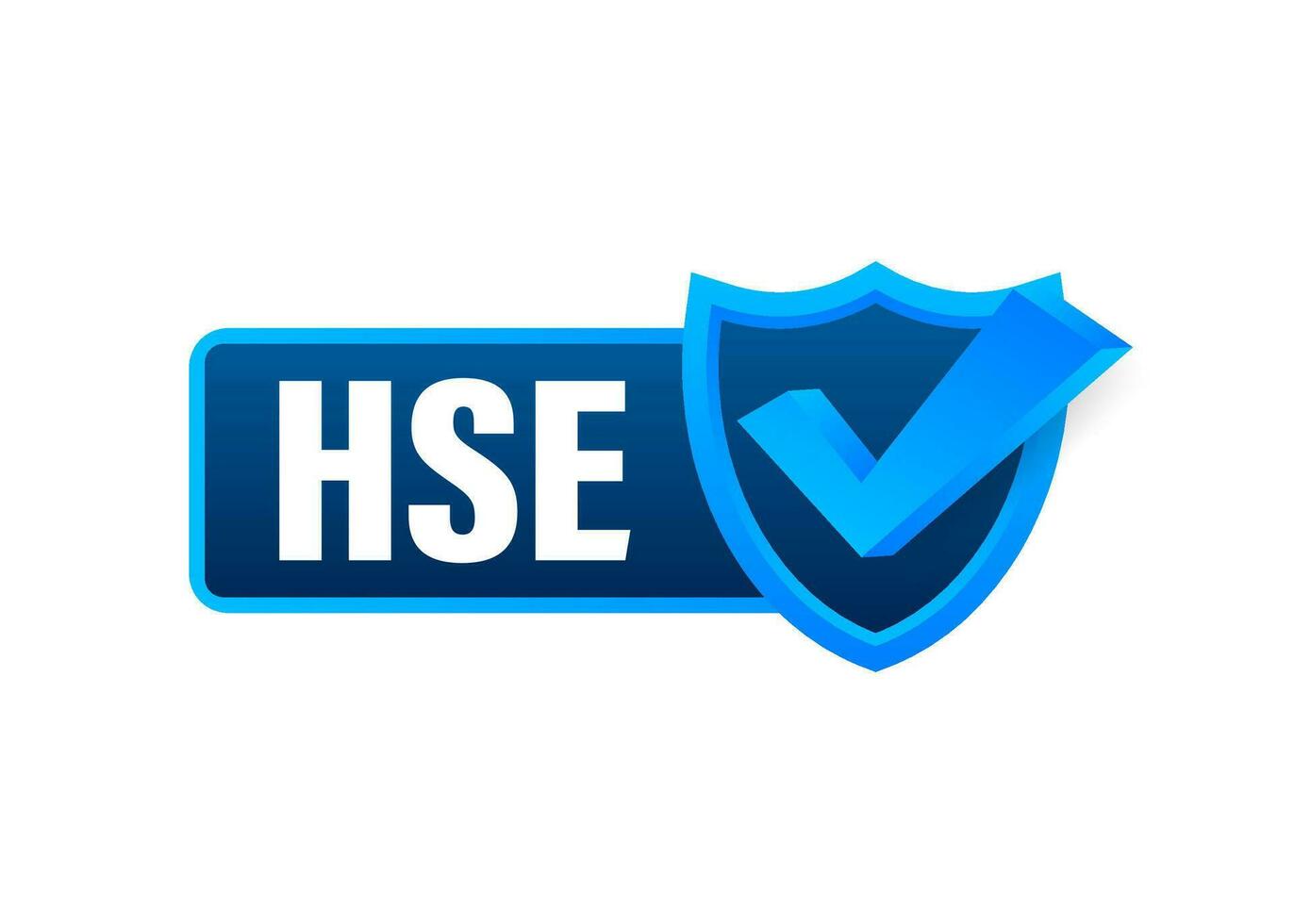 HSE label. Health, Safety, Environment. Icon design. Work safety Poster design Vector stock illustration