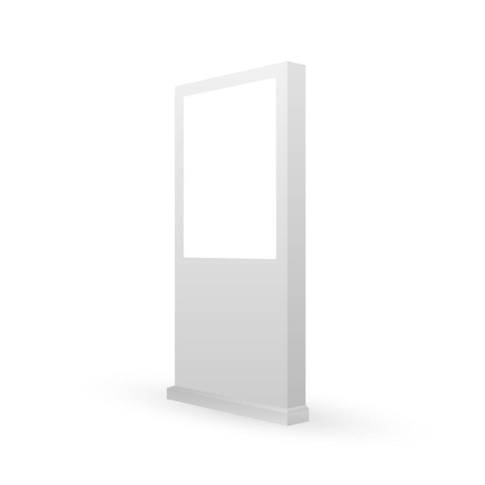 Realistic light box template on white background. Outdoor advertising banner. Vector stock illustration