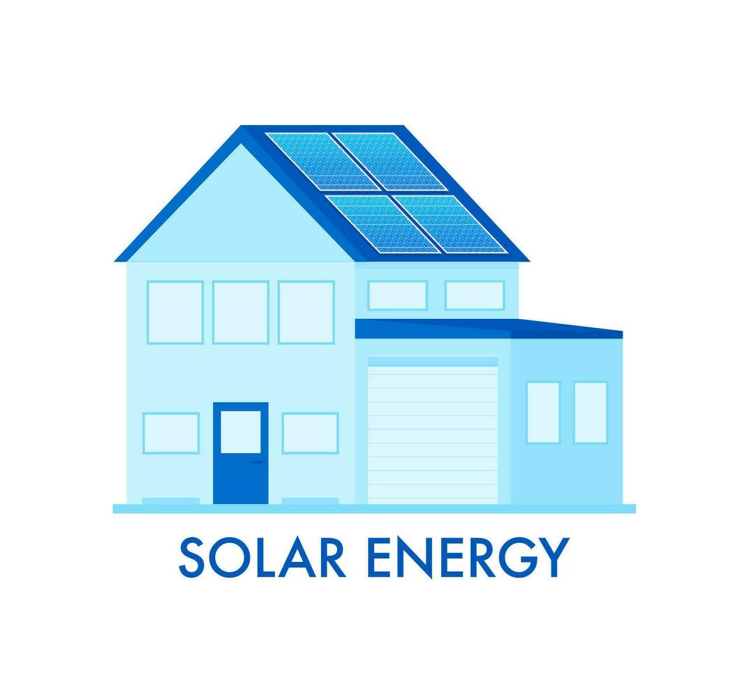 Highly Detailed Solar Panel. Modern Alternative Eco Green Energy. Vector stock illustration