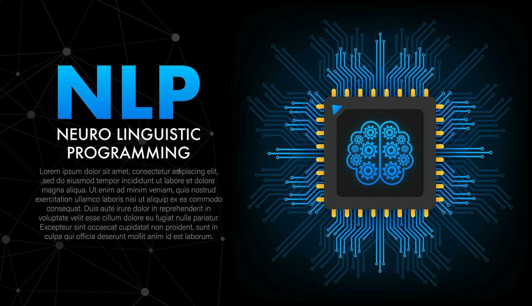 nlp neuro lingüístico programación, médico concepto. vector valores ilustración