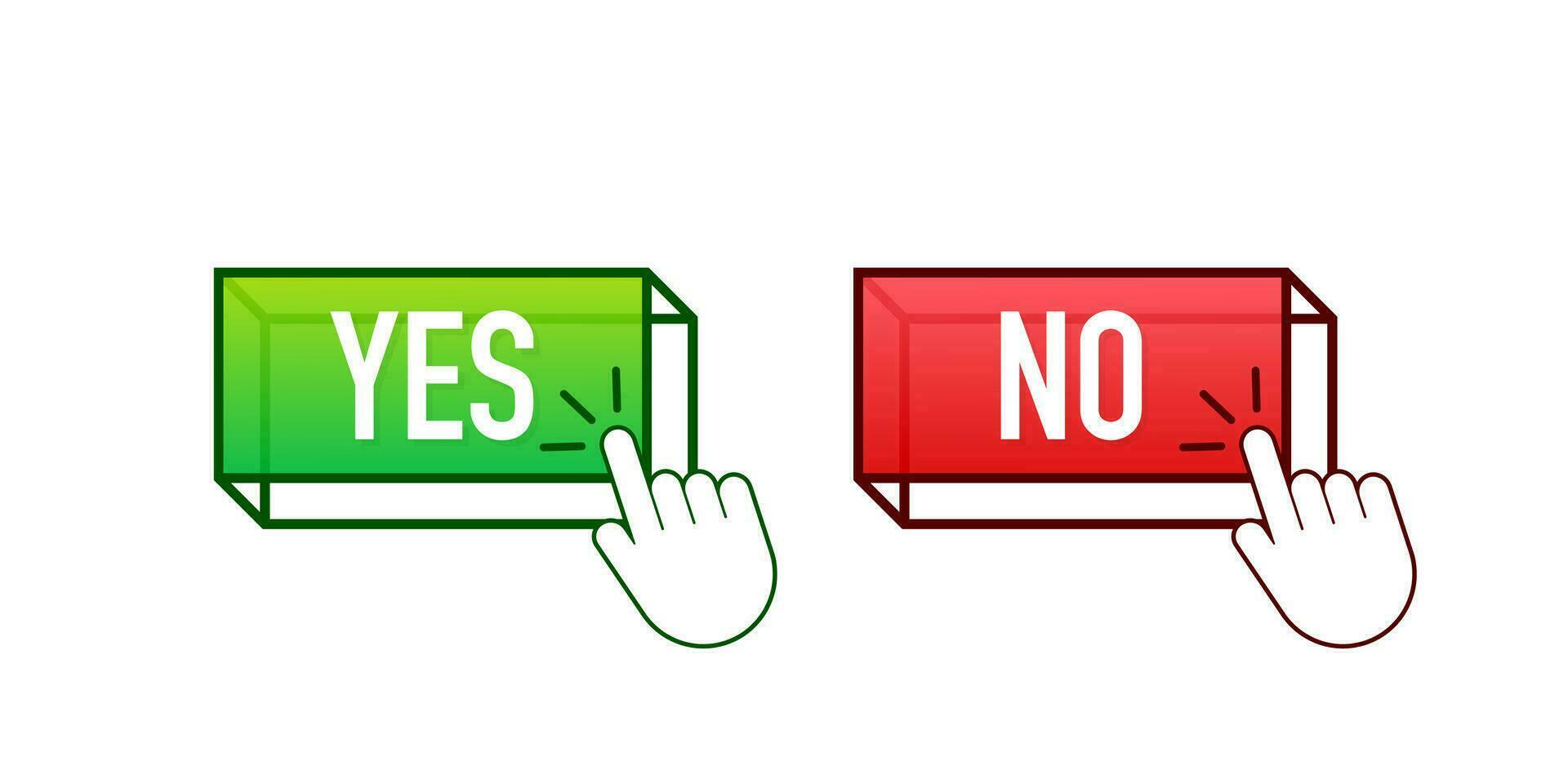 Yes and No button with coursor. Feedback concept. Positive feedback concept. Choice button icon. Vector stock illustration