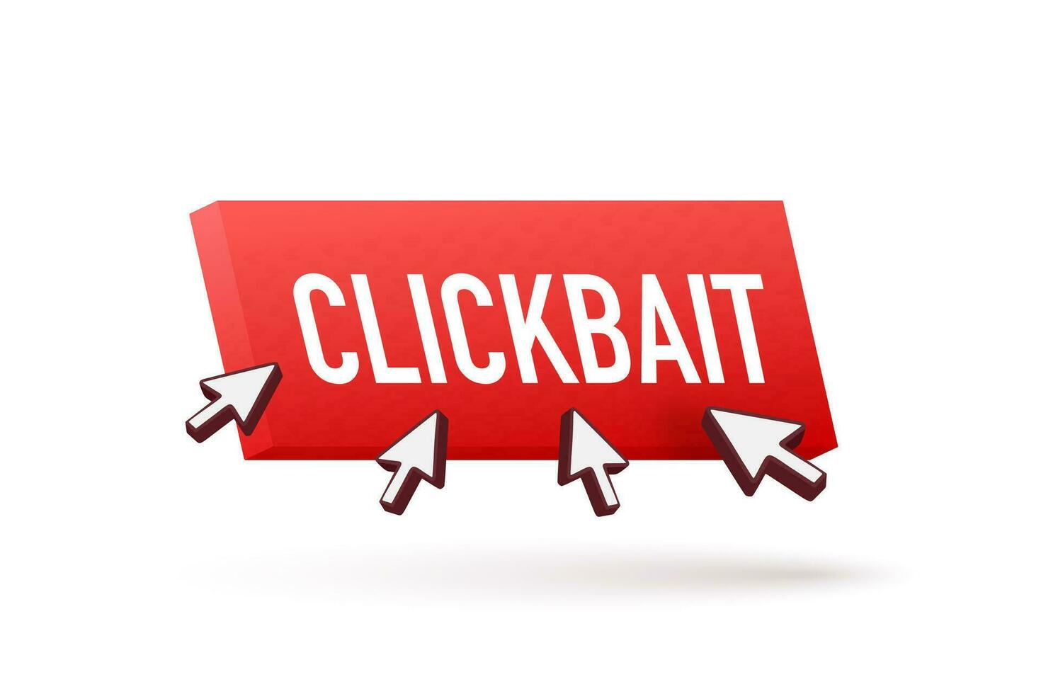 clickbait rojo botón. mano hacer clic icono símbolo. cursor flechas, empujar botón. vector valores ilustración