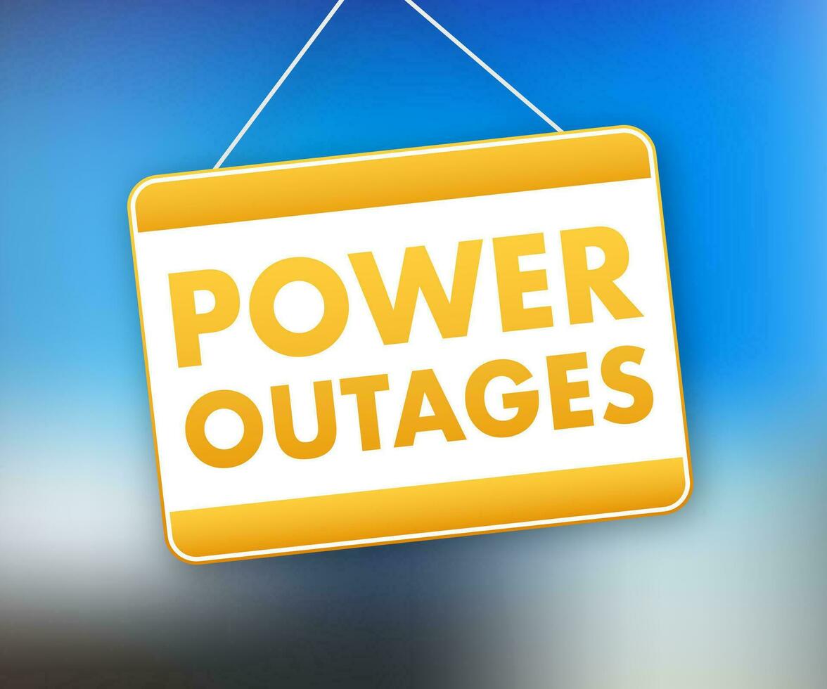 Power outages. Badge, icon stamp logo Vector illustration