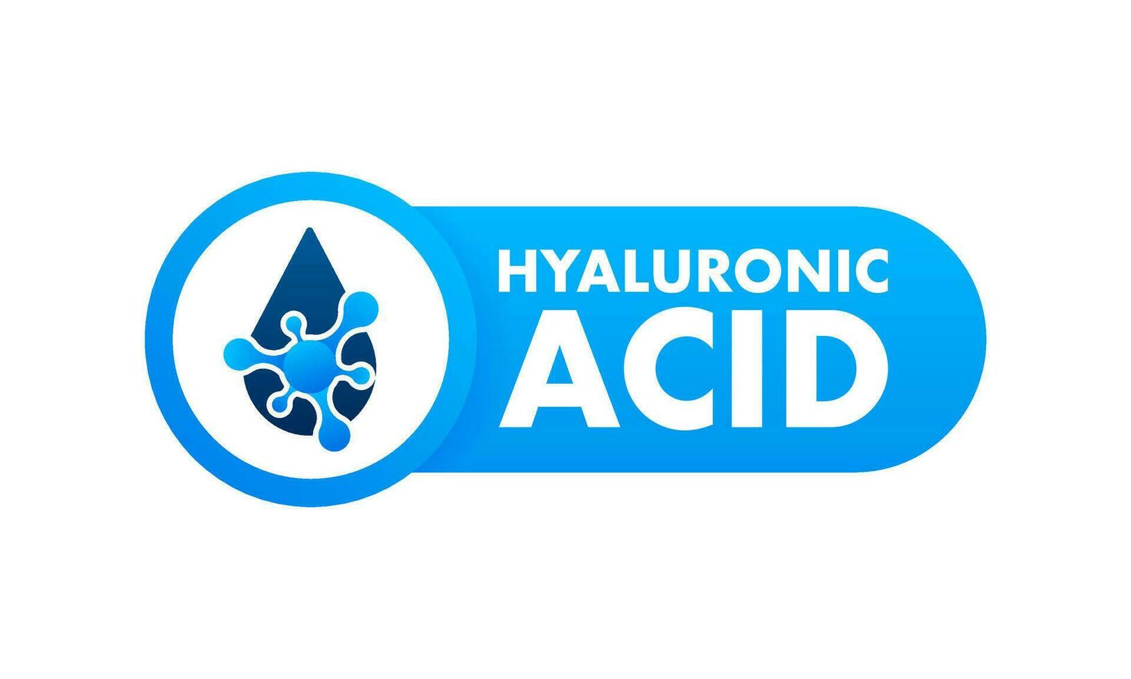 Hyaluronic acid in abstract style on blue background. Medical infographic vector