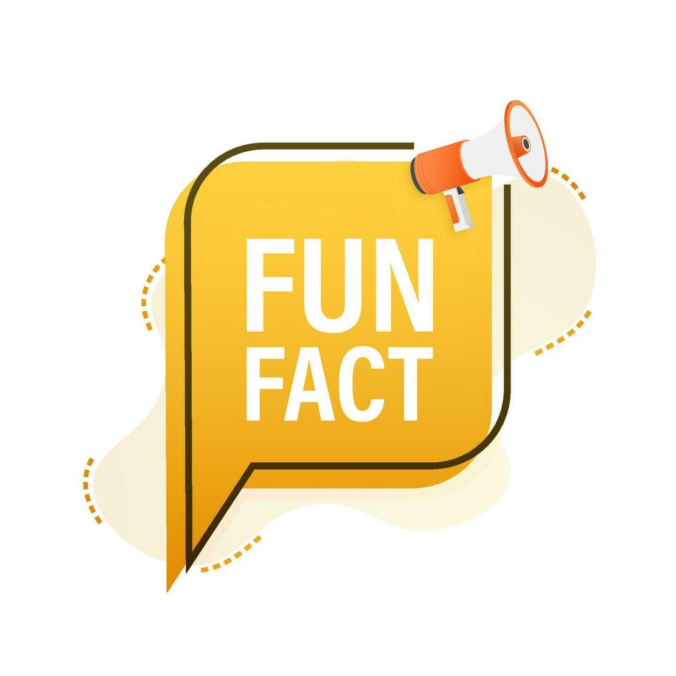 Megaphone banner   Fun fact. Vector stock illustration