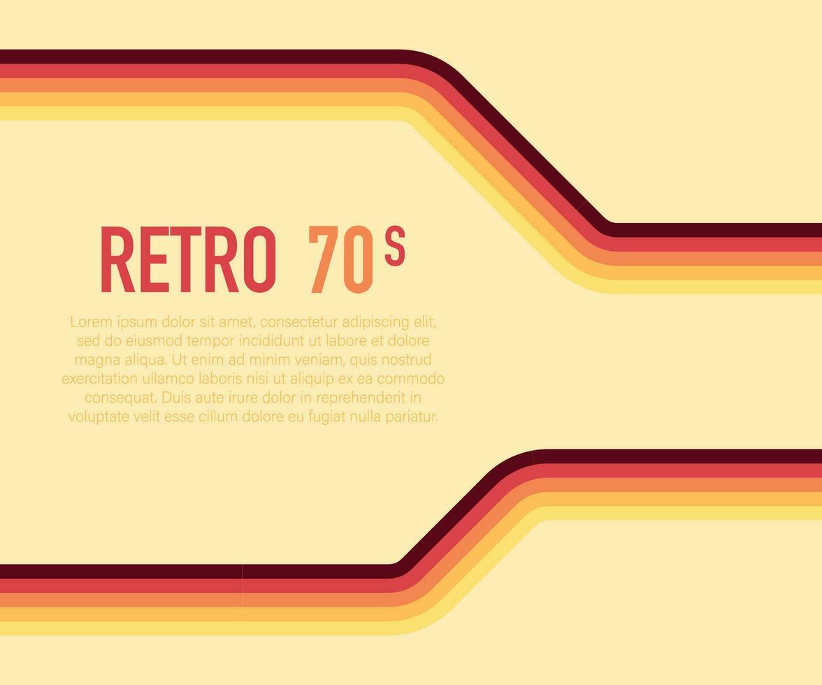 70s, 1970 abstract vector stock retro lines background. Vector illustration.