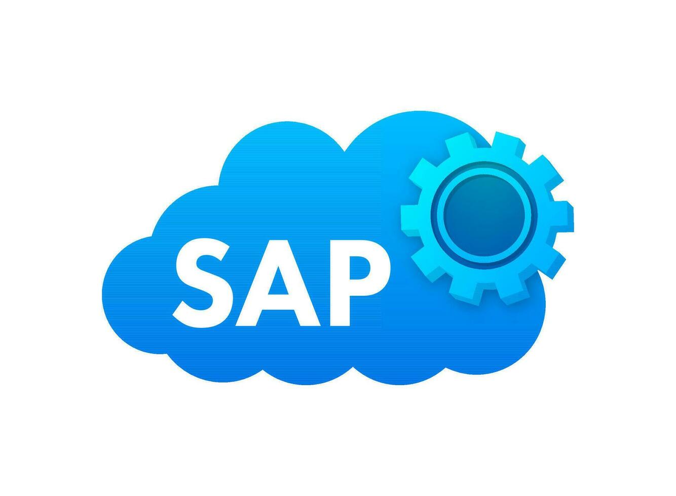 SAP Business process automation software. Cloud software. Vector stock