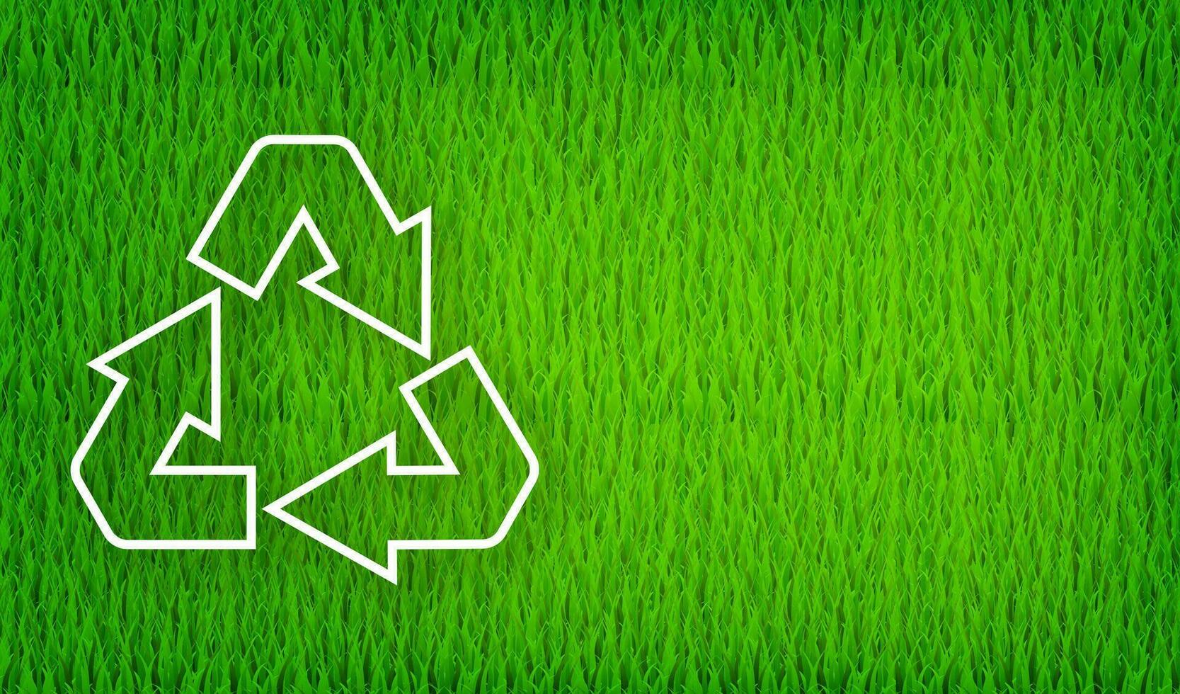 Recycling symbol on green background. Ecology nature. Solar power. Save planet. Motion graphics vector