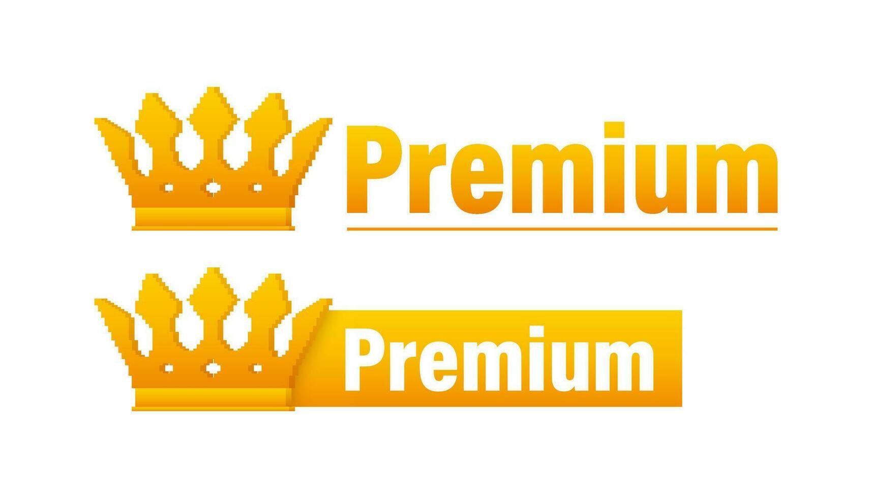 Premium. Premium sign in royal style on gold background. Luxury template design. Vector stock illustration