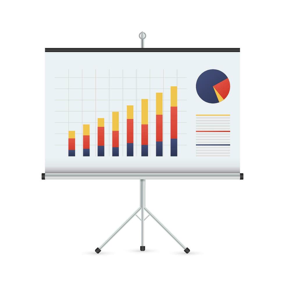 White board and Business grap   business presentation concept vector
