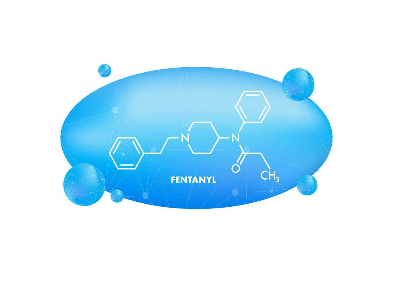 fentanilo molecula fórmula. vector dibujo. vector icono