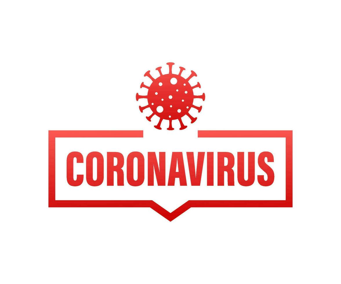 Sign caution coronavirus. Coronavirus danger and public health risk disease and flu outbreak. Vector stock illustration