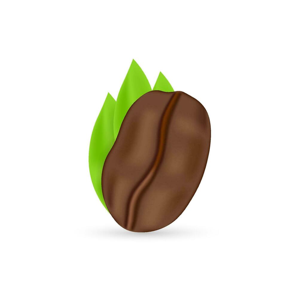 Vector icon coffee bean for cafe label, packing and emblem. Illustration in cartoon style