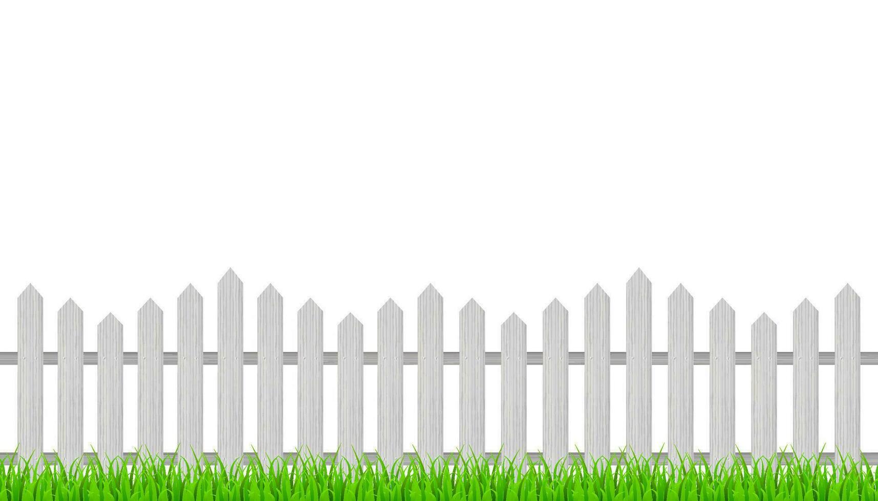 Wooden fence and grass. Vector stock illustration