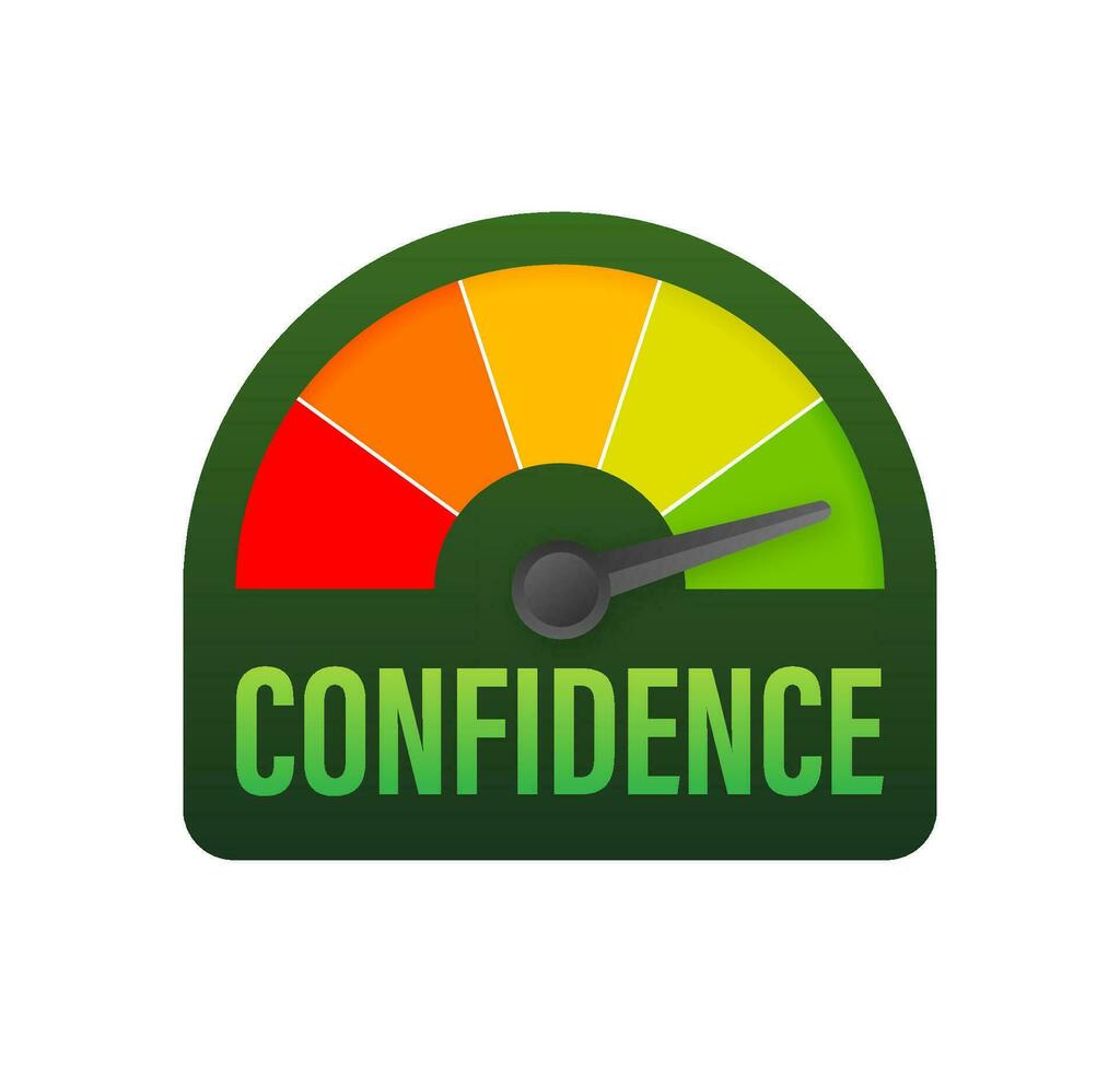 Illustration with confidence indicator for concept design. Business concept vector illustration