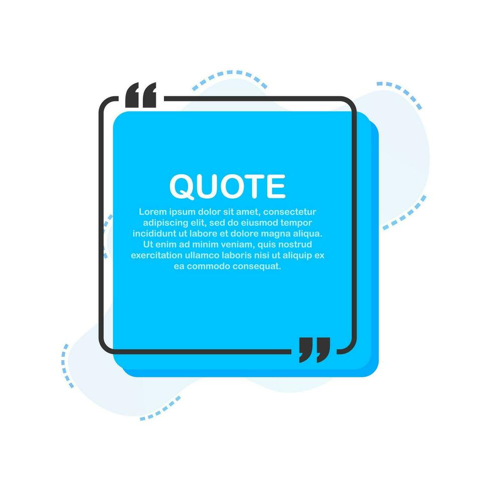 Set Quote frames. Blank template with print information design quotes. Vector stock illustration.