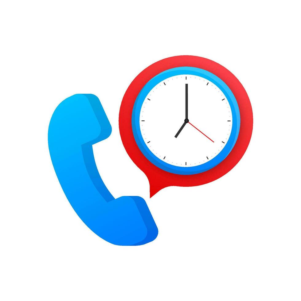 Call duration icon, Call Waiting, time. Vector stock illustration