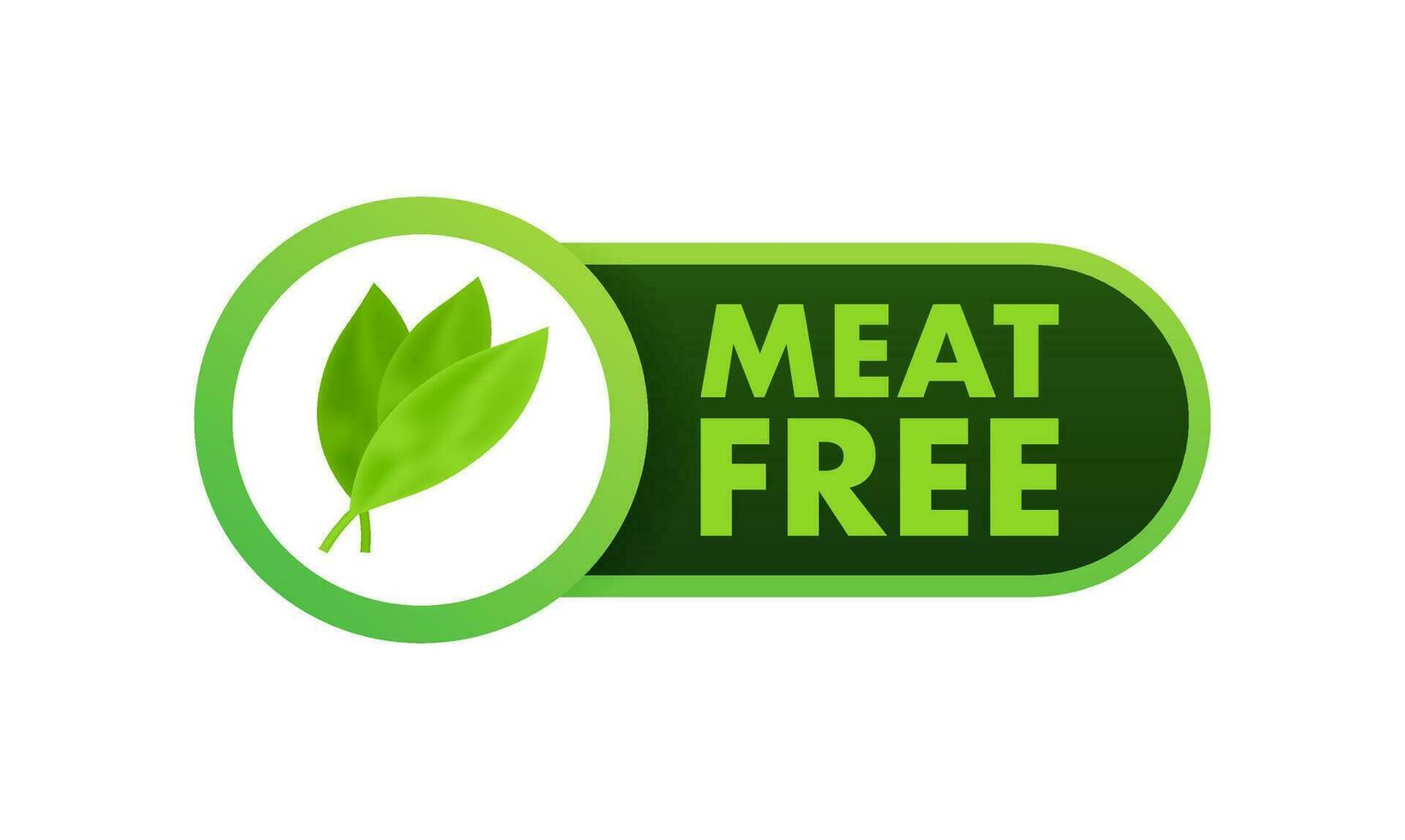 plano ilustración con carne gratis en verde fondo. planta hoja signo. vector