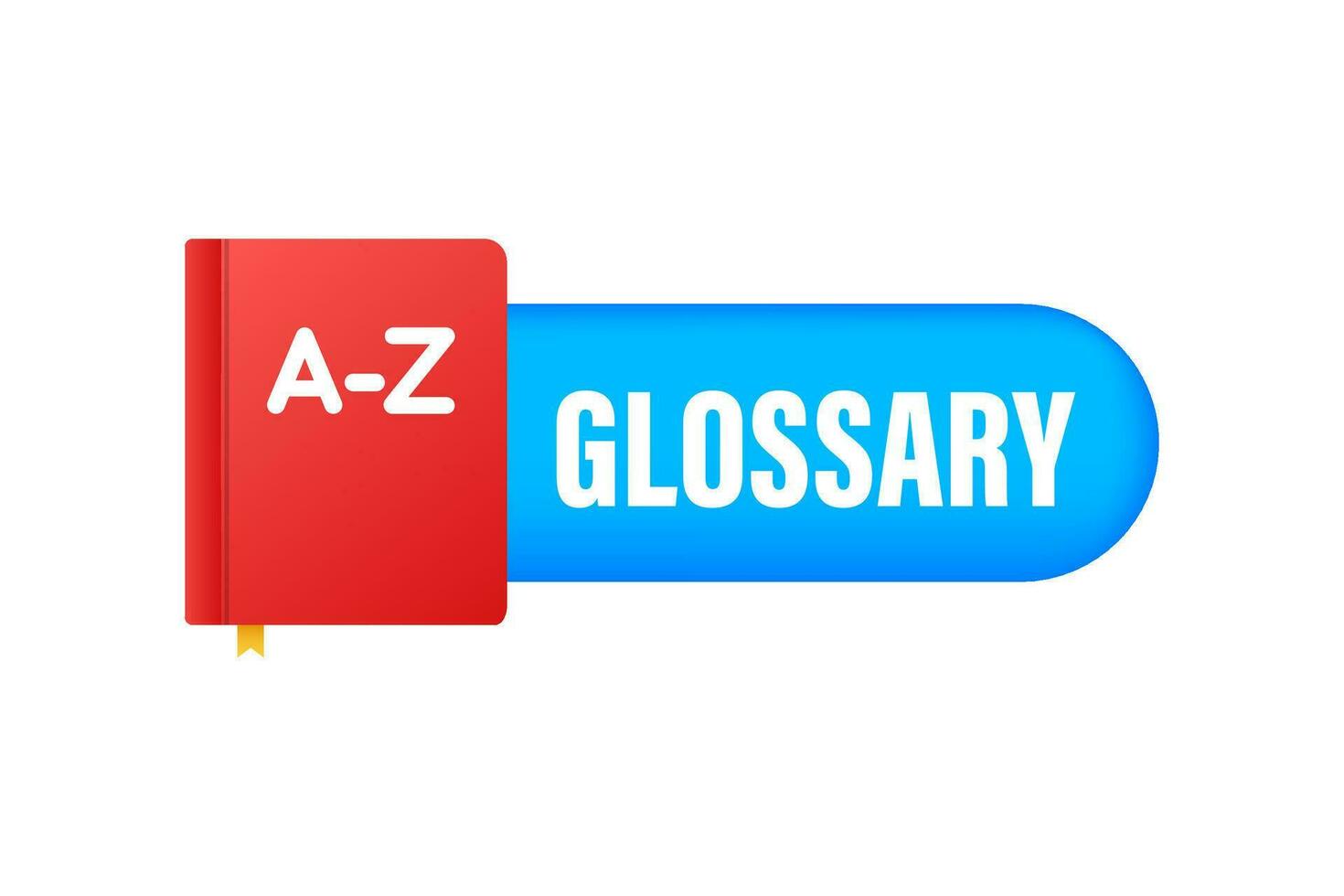 Glossary Book. Badge with book. Dictionary icon. Vector stock illustration