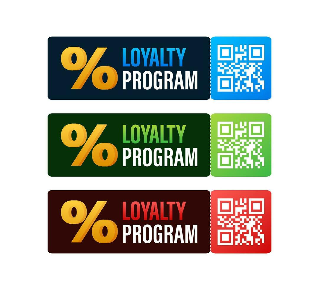Loyalty program in flat style. Discount coupon. 3d coupon reward. Discount, loyalty program, promotion. vector