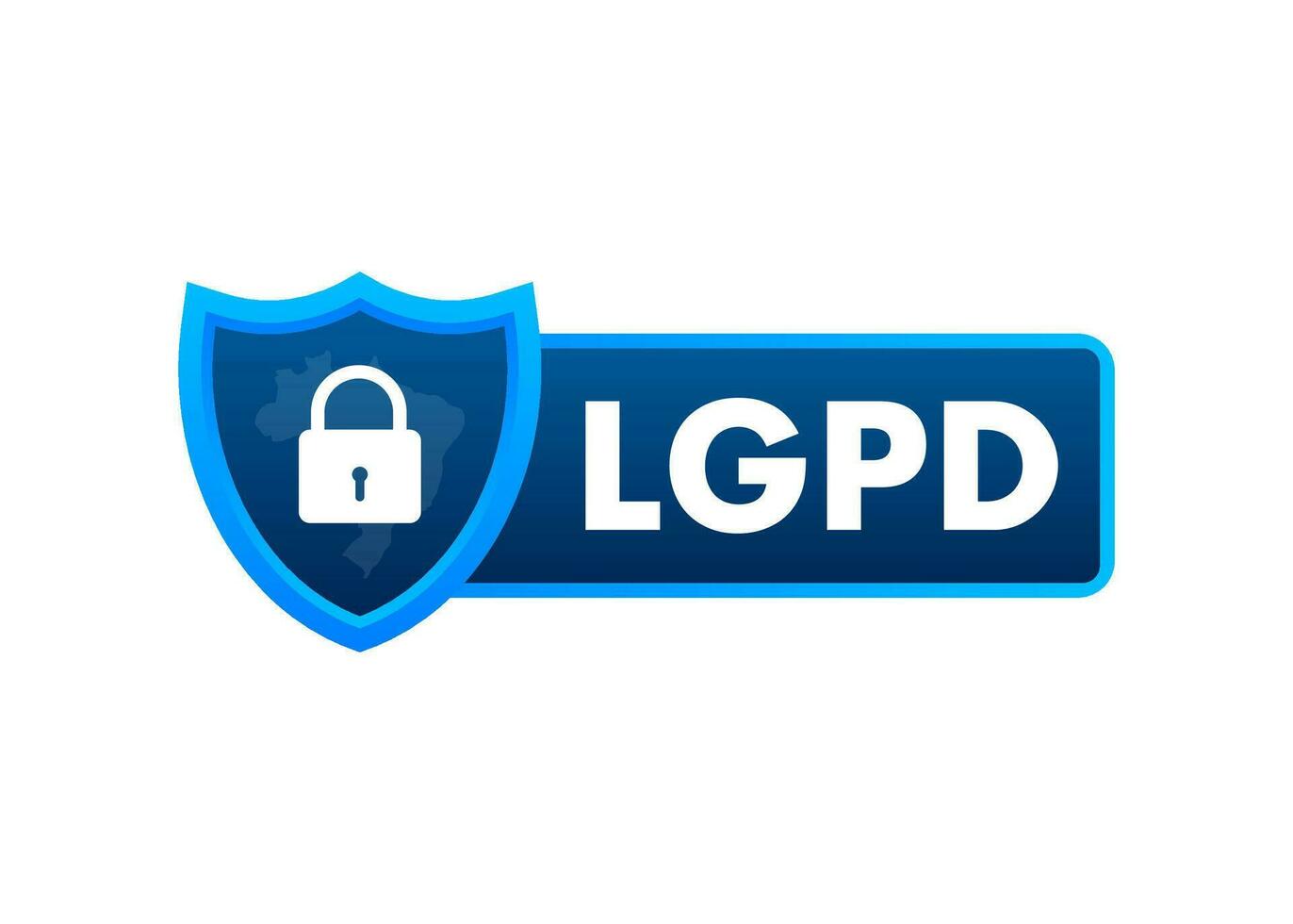 LGPD, Brazilian Data Protection Authority DPA. Lei Geral de Prote o de Dados. Vector stock illustration